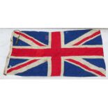 A Union Jack, by repute used at the Coronation of Queen Elizabeth II, approximately 36ins x 67ins
