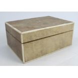 A 19th century shagreen and ivory mounted rectangular box, 7ins x 5ins x 3.25ins