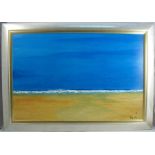 Howard Parkin, "Laffanki", oil on board, The Beach of Dreams, inscribed to the reverse, 24ins x
