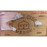 A case of 12 bottles of Chateau Cissac 2000