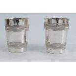 A pair of continental silver beakers, weight 6oz