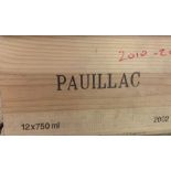A case of 12 bottles of Chateau Pauilac Ulysse Cazabonne 2002