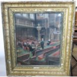 Victor Moody, oil on board, The House of Lords, an interior scene, 20ins x 16ins