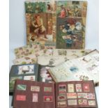 A collection of Victorian ephemera, to include an album containing greetings cards, various loose