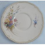 A Royal Worcester plate, decorated with flowers by Alfred Price, unsigned, dated 1896, diameter