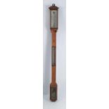 A 19th century Nagretti & Zambra mahogany cased marine stick barometer, with Gay-Lussac tube, having