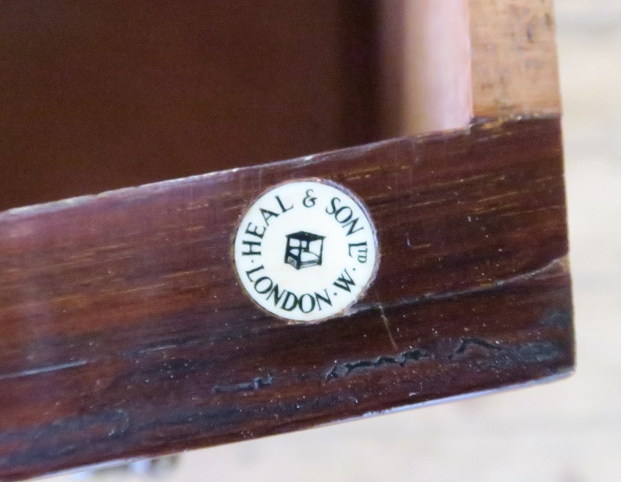 An early 20th century Heal's bow front mahogany knee-hole dressing table, with three drawers, - Image 3 of 3