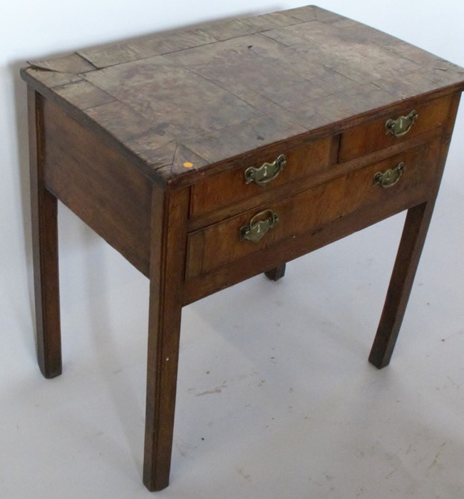 A 19th century mahogany low boy, fitted with two short over one long drawer, raised on square - Image 3 of 4