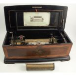 A 19th century Pillard's Swiss musical box, the case decorated with musical instruments, the