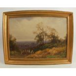 J B Noel, oil on canvas, Cowleigh Woods Malvern, 9.5ins x 13.5ins
