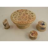 A quantity of Royal Worcester blush ivory, to include a centre piece with pierced cover, shape