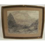 George Cuitt, engraving, Welsh landscape, 7.75ins x 10.5ins