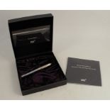 A Mont Blanc Meisterstuck silver fountain pen, limited anniversary edition 1924, boxed