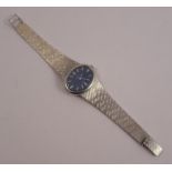 Eternamatic, a lady's 9 carat white gold mechanical bracelet watch, the oval signed midnight blue