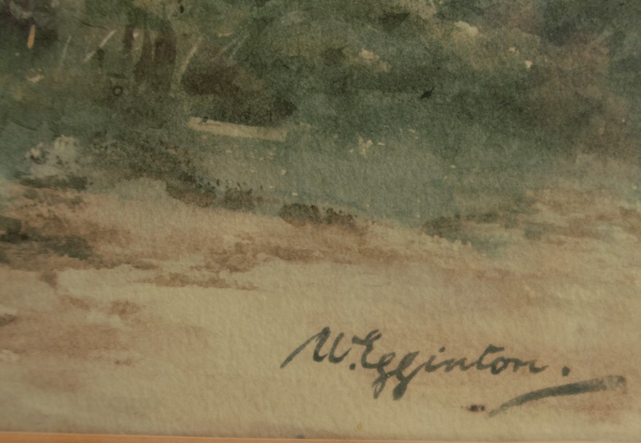 Wycliffe Eddington, watercolour, sheep in a landscape, 13.75ins x 20.75ins - Image 3 of 3