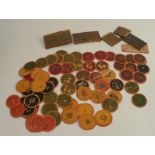 A collection of Kashmiri gaming counters, of circular form, each with different symbols, diameter