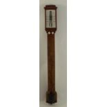A 19th century Aide London mahogany stick barometer, with mercury filled tube and ivory dial, height