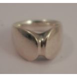 Georg Jensen, a silver ring, number 100, stamped marks London import 1976, finger size M