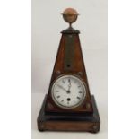A 19th century obelisk clock, with circular dial, the movement inscribed Japy Freres, with a