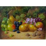 John Smith, pair, of oil on canvas, still life study of fruit, 11.5ins x 15.5ins