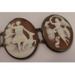 A shell cameo bracelet, the six plaques carved with classical female figures, 17cm longCondition