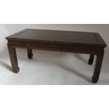 An Oriental design hardwood coffee table, of rectangular form, 36ins x 18ins x 16ins