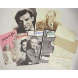 A collection of Hollywood and other press photographs and ephemera, some bearing facsimile