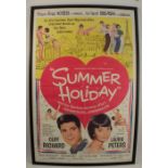 A framed Cliff Richard Summer Holiday film poster, 40.5ins x 26.5ins