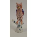 A Herend model, of an owl on a tree stump, height 5.25insCondition Report: Inspected and no