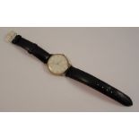 Vertex, Revue, a gentleman's 9 carat gold mechanical wrist watch, the circular white dial with