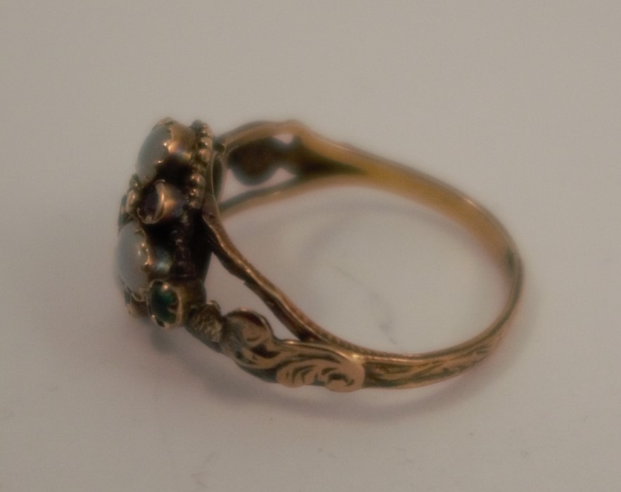 A Victorian opal and stone set ring, together with a banded agate set ringCondition Report: Banded - Image 5 of 6