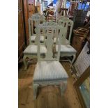 A SET OF 5 SWEDISH STYLE PAINTED DINING CHAIRS