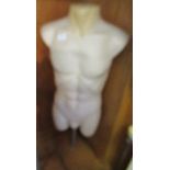 A male bust mannequin