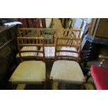 THREE SWEDISH STYLE DINING CHAIRS, TOGETHER WITH 2 DINING CHARS BEARING LABEL DSCAN, MADE IN