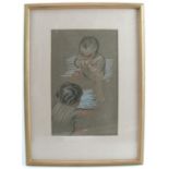 Horace Mann Livens, two pastel drawings on buff paper, studies of babies, 11ins x 6.5ins and 7ins