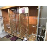 A quantity of various shop display units and racking, together with other hanging rails, to