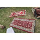 2 MODERN RUGS, 50INS X 25INS AND 55INS X 26INS
