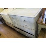 A PAINTED CHEST OF DRAWERS, WIDTH 37.5INS X HEIGHT 36INS X DEPTH 18.5INS