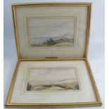 Alfred H Vickers, pair of watercolours, views across to the sea, 6.5ins x 10ins