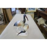 A FIGURE OF BIRDS, STAMPED HOLLOHAZA, HUNGARY, HEIGHT 7INS