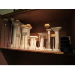 Six pedestal displays, and nine Perspex hat stands