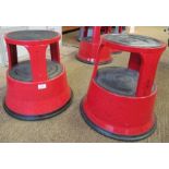 2 red kick stools