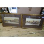 A PAIR OF WATERCOLOURS, A MARSH, RIVER SCENES, 6.5INS X 13INS (MAX 15INS X 20INS) 35539