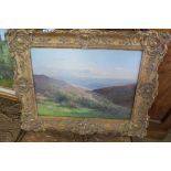 OIL ON CANVAS, LANDSCAPE, THE LAND OF LORNA DOONE , SIGNED 1894, L'AUB??