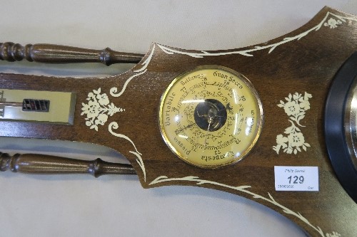 A REPRODUCTION BAROMETER, HAVING A CLOCK FACE, HEIGHT 33INS X MAXIMUM WIDTH 10INS - Image 3 of 5