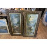 A PAIR OF 19TH CENTURY STYLE PRINTS, HIGHLAND SCENES WITH STAG AND DEER, AFTER ERNEST WALBOURN, WITH