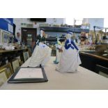 2 LIMITED EDITION ROYAL WORCESTER LADIES, ROYAL ENCLOSURE AND EQUESTRIENNE, TOGETHER WITH ALBANY