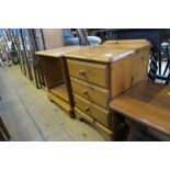2 PINE UNITS, TOGETHER WITH AN OCCASIONAL TABLE AND ANOTHER (4)