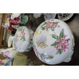 2 SPODE STAFFORDSHIRE FLOWERS COVERED TUREENS