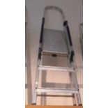 A 3 tread metal stepladder